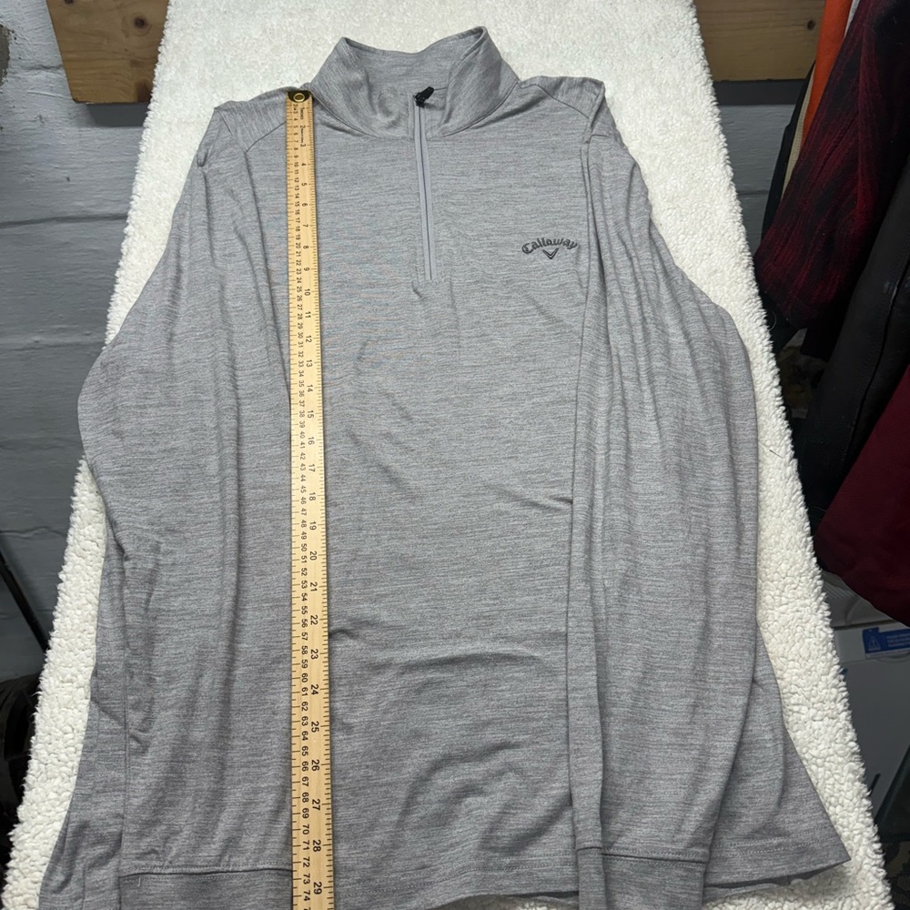 Callaway Gray Quarter-Zip Pullover embroidered logo lightweight silky feel large